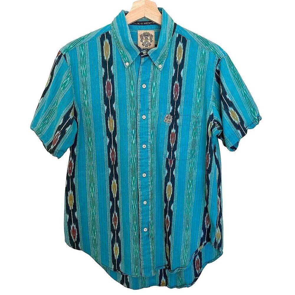 BILLIONAIRE BOYS CLUB Bee Line Aztec Shirt M Blue